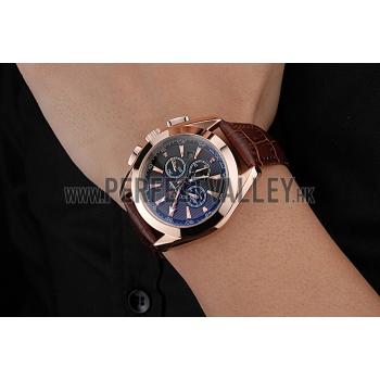 Omega Seamaster Aqua Terra Chronograph Teak-Black Dial Brown Leather Bracelet   622531