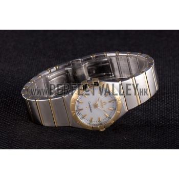 Omega Constellation White Dial Two Tone Band som90  621470 Replica