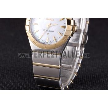 Omega Constellation White Dial Two Tone Band som90  621470 Replica