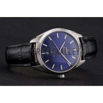 Omega Globemaster Blue Dial Stainless Steel Case Black Leather Strap