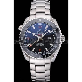 Omega Seamaster Planet Ocean GMT Black Dial Stainless Steel Band   622392