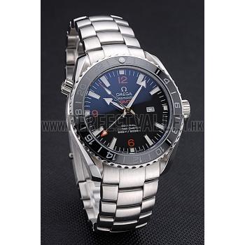 Omega Seamaster Planet Ocean GMT Black Dial Stainless Steel Band   622392