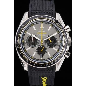 Omega Speedmaster Racing Chronograph Grey Dial Rubber Bracelet   622540