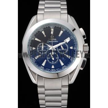 Omega Seamaster Aqua Terra Chronograph Blue Dial Stainless Steel Bracelet   622528 Replica