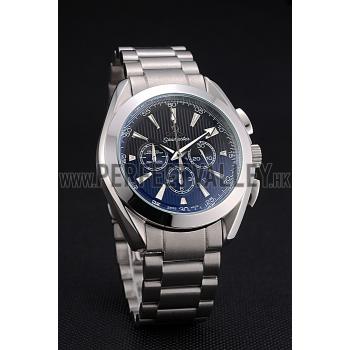 Omega Seamaster Aqua Terra Chronograph Blue Dial Stainless Steel Bracelet   622528 Replica