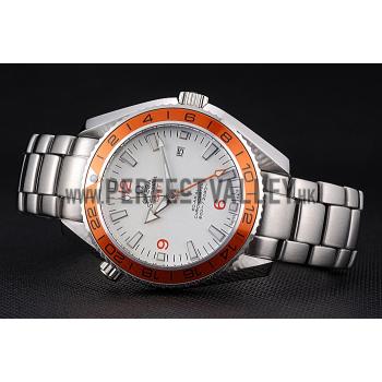 Cheap Omega Seamaster GMT White Dial Orange Bezel Stainless Steel Case  622718