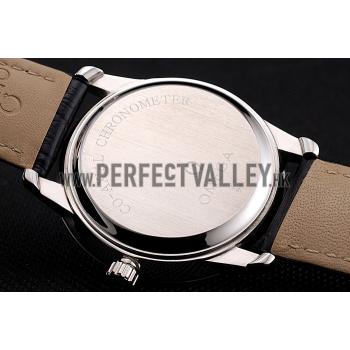 Replica Omega De Ville Prestige White Dial Stainless Steel Case Black Leather Strap