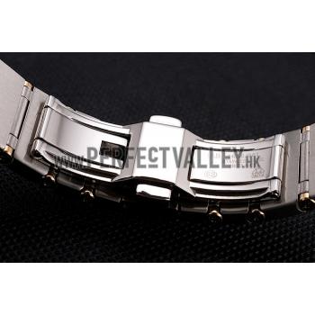 Swiss Omega Constellation White Dial Stainless Steel Case Gold Bezel Two Tone Bracelet Replica