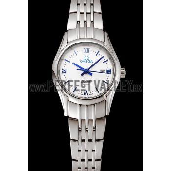 Omega De Ville Ladies White Dial Stainless Steel Case And Bracelet 1453790 Replica