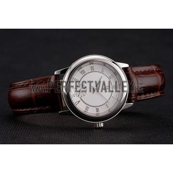 Omega De Ville Prestige Small Seconds Silver Dial Stainless Steel Case Brown Leather Strap