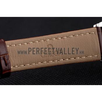 Omega De Ville Prestige Small Seconds Silver Dial Stainless Steel Case Brown Leather Strap