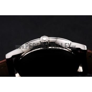 Omega De Ville Prestige Small Seconds Silver Dial Stainless Steel Case Brown Leather Strap