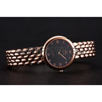 Omega De Ville Prestige No Date Black Dial With Diamonds Rose Gold Case And Bracelet