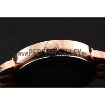 Omega De Ville Prestige No Date Black Dial With Diamonds Rose Gold Case And Bracelet