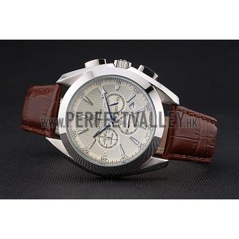 Omega Seamaster Aqua Terra Chronograph Ivory Dial Brown Leather Bracelet  622529 Replica