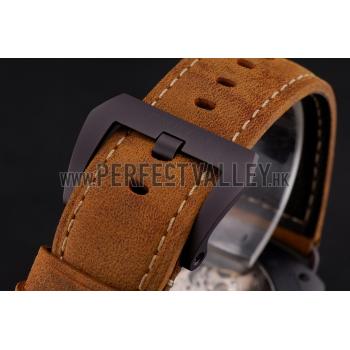 Swiss Panerai Radiomir Black Seal Brown Dial Black Case Brown Leather Strap