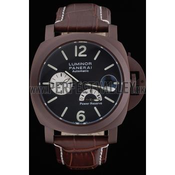 Panerai  Luminor Brown Leather Strap Black Dial 80163