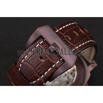 Panerai  Luminor Brown Leather Strap Black Dial 80163