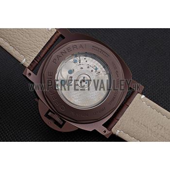 Panerai  Luminor Brown Leather Strap Black Dial 80163