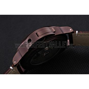 Panerai  Luminor Brown Leather Strap Black Dial 80163