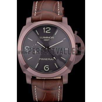 Panerai  Luminor Brown Leather Strap Black Dial 80160