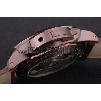 Panerai  Luminor Brown Leather Strap Black Dial 80160