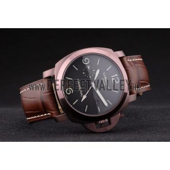 Panerai  Luminor Brown Leather Strap Black Dial 80160