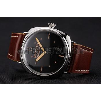 Panerai Radiomir Vintage SLC PAM425 Black Dial Stainless Steel Case Brown Leather Strap