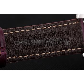 Panerai Radiomir 8 Days Chronograph Black Dial Stainless Steel Case Plum Leather Strap 1453795