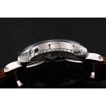 Swiss Panerai Luminor Marina Black Dial Stainless Steel Case Brown Leather Strap 1453852