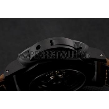 Panerai Luminor 1950 3 Days Chrono Flyback Black Dial Black Case Brown Leather Strap