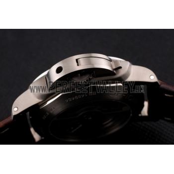 Swiss Panerai Luminor Marina 1950 3 Days Brown Dial Stainless Steel Case Brown Leather Strap