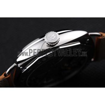 Panerai Radiomir Polished Stainless Steel Case Black Dial Brown Leather Strap 98160