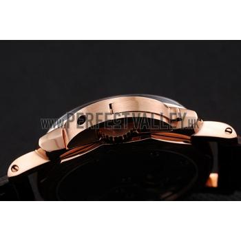 Swiss Panerai Luminor Marina Brown Dial Rose Gold Case Brown Leather Strap 1453843 Replica