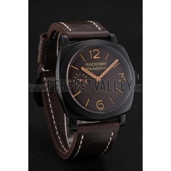 Replica Swiss Panerai Radiomir 1940 Brown Dial Black PVD Case Brown Leather Strap 1453846