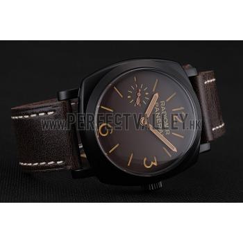 Replica Swiss Panerai Radiomir 1940 Brown Dial Black PVD Case Brown Leather Strap 1453846