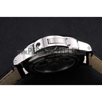 Cheap Panerai Luminor Gmt Black Dial Black Leather Bracelet