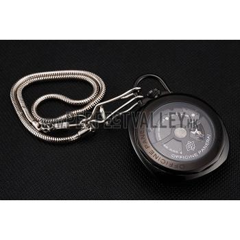 Replica Swiss Panerai Radiomir Pocket Watch Black Dial Black Plated Case Stainless Steel Chain 1453742