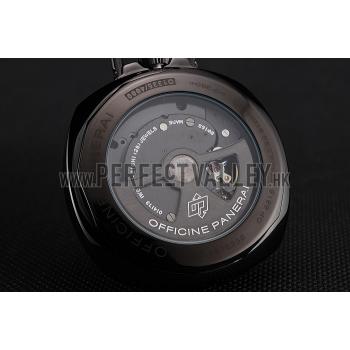 Replica Swiss Panerai Radiomir Pocket Watch Black Dial Black Plated Case Stainless Steel Chain 1453742