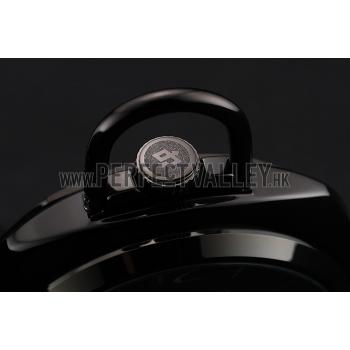 Replica Swiss Panerai Radiomir Pocket Watch Black Dial Black Plated Case Stainless Steel Chain 1453742