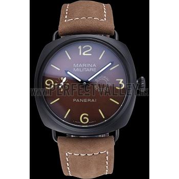 Panerai Luminor Marina Militare Ion Plated Stainless Steel Bezel Khaki Bracelet  622319