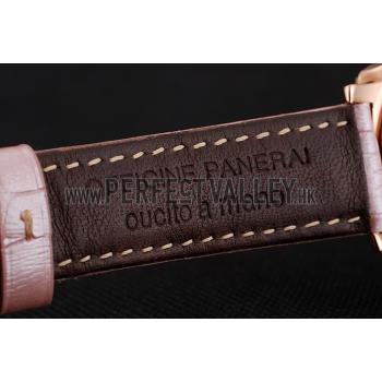 Panerai Radiomir Black Dial Diamond Bezel Rose Gold Case Pink Leather Strap 1453801 Replica