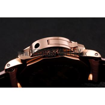 Panerai Radiomir Black Dial Diamond Bezel Rose Gold Case Pink Leather Strap 1453801 Replica