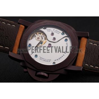 Swiss Panerai Luminor 1950 Brown Dial Brown PVD Case Brown Suede Leather Strap 1453850