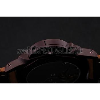 Swiss Panerai Luminor 1950 Brown Dial Brown PVD Case Brown Suede Leather Strap 1453850