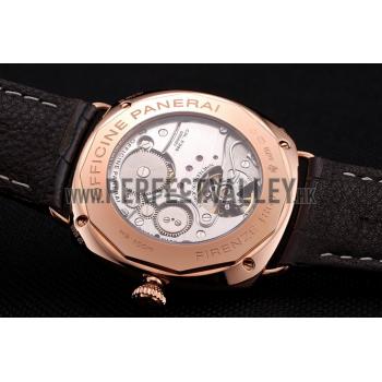 Swiss Panerai Radiomir Oro Rosso Brown Dial Rose Gold Case Brown Leather Strap Replica