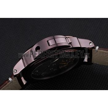 Panerai  Luminor Brown Leather Strap Black Dial 80164