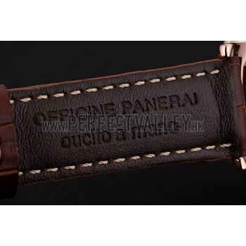 Panerai Radiomir 8 Days Chronograph White Dial Rose Gold Case Brown Leather Strap 1453796 Replica