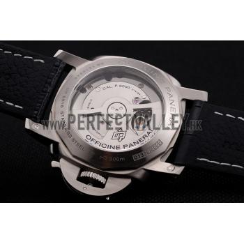 Replica Swiss Panerai Luminor Marina 1950 3 Days Black Dial Stainless Steel Case Black Leather Strap