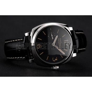 Swiss Panerai Radiomir Black Dial Stainless Steel Case Black Leather Strap